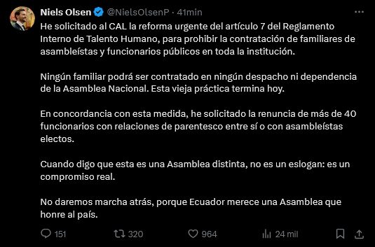 "LA ASAMBLEA NACIONAL, NO PUEDES SEGUIR SIENDO AGENCIA COLOCADORA DE EMPLEO"