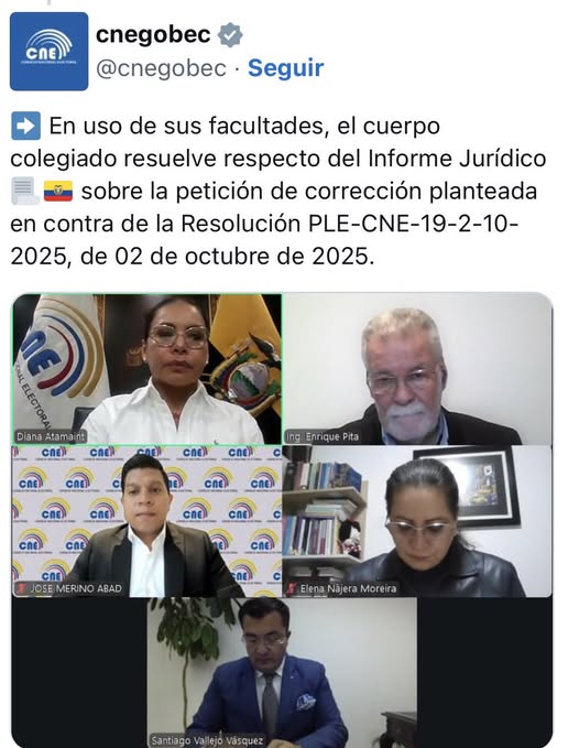 CNE NIEGA LA PETICIÓN DE CORRECCIÓN DE REVOLUCIÓN CIUDADANA, PARA HACER SU CAMPAÑA EN EL REFERÉNDUM.-