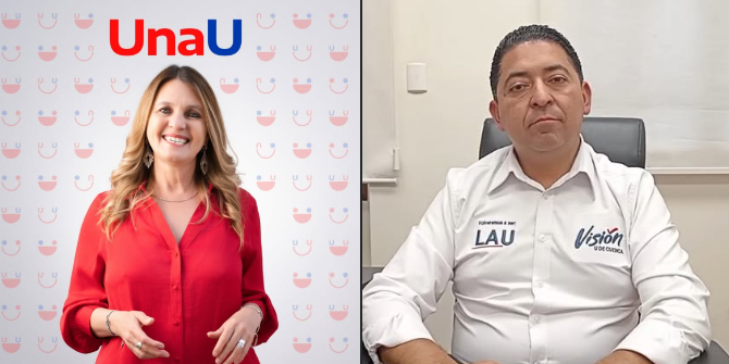 MARIA AUGUSTA HERMIDA Y RODRIGO MENDIETA A LA SEGUNDA VUELTA POR EL RECTORADO DE LA UNIVERSIDAD DE CUENCA.-